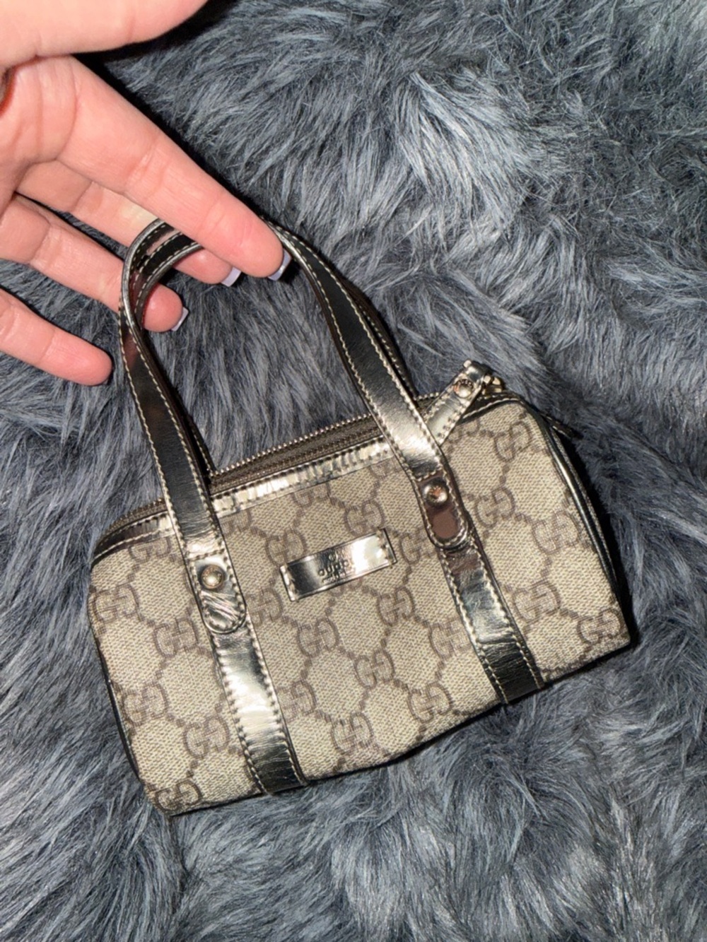 Gucci Beige GG Canvas Mini Satchel with Brown Leather Trim - Picture 6 of 6